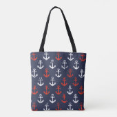 Tote Bag Motif blanc et bleu rouge de marine (Dos)