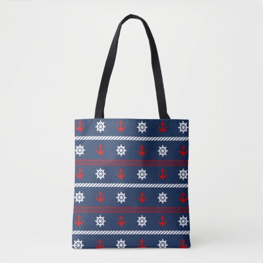 Tote Bag Motif blanc et bleu rouge d'océan (Devant)