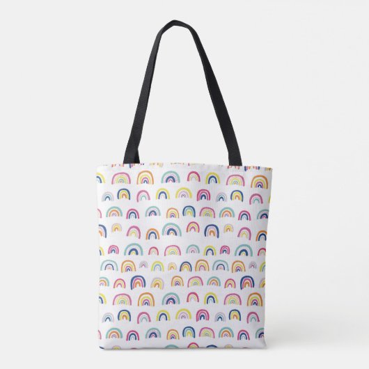 Tote Bag Motif blanc multi-arc-en-ciel (Dos)