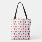 Tote Bag Motif blanc Preppy rose Flower Arrière - plan (Dos)