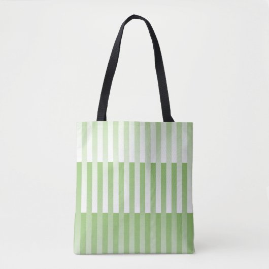 Tote Bag Motif blanc vert rayé (Devant)