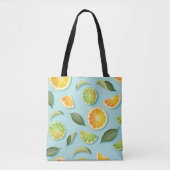 Tote Bag Motif bleu citron vintage (Devant)