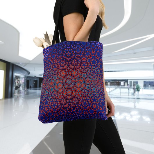 Tote Bag Motif bleu et rouge gras Fourre-tout