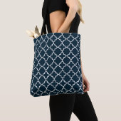 Tote Bag Motif bleu Fourre-tout réutilisable de Quatrefoil (De près)