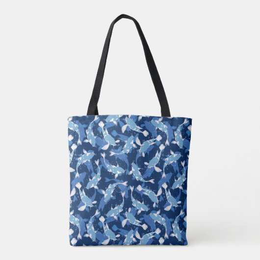 Tote Bag Motif bleu - Koi Fish (Dos)