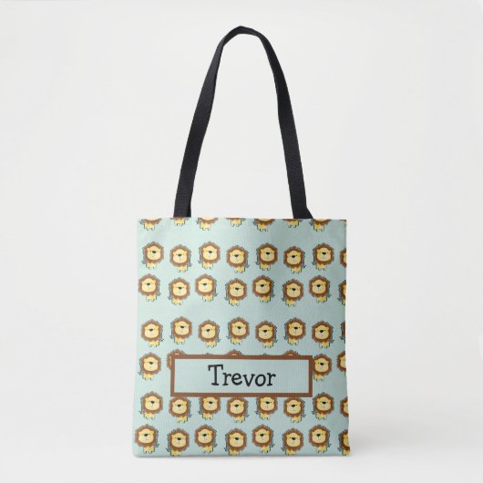 Tote Bag Motif bleu lion mignon (Devant)