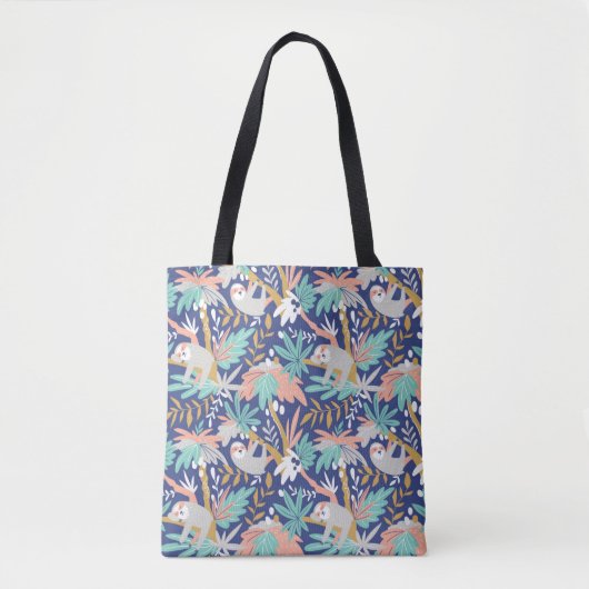 Tote Bag Motif bleu tropical de paresse (Devant)