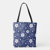 Tote Bag Motif Blue Sakura (Dos)