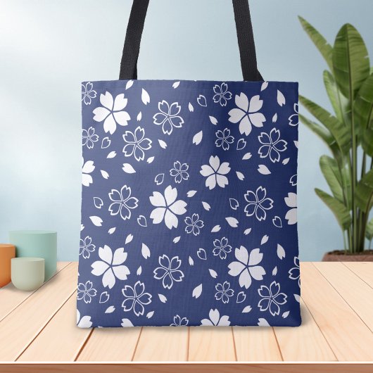 Tote Bag Motif Blue Sakura