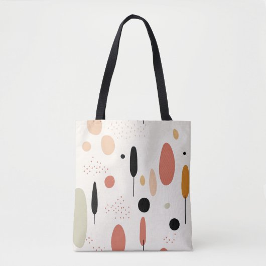 Tote Bag Motif Boho Abstrait minimaliste (Devant)