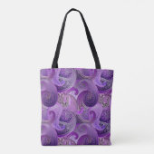 Tote Bag Motif Boho Purple Paisley avec Monogramme (Dos)