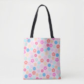 Tote Bag Motif Boho Rose Daisy Flowers (Devant)