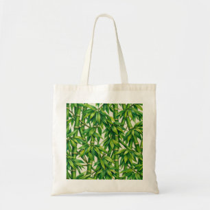 Tote Bag Motif botanique de bambou vert aquarelle