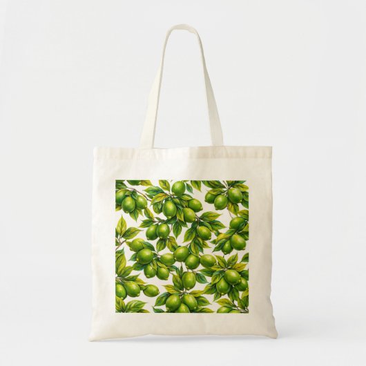 Tote Bag Motif botanique de citron vert (Devant)