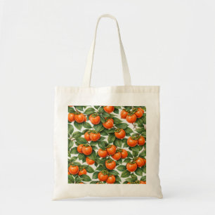Tote Bag Motif botanique de kaki orange