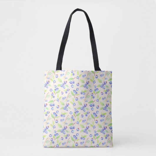 Tote Bag Motif botanique de myrtille à l'aquarelle mignon (Devant)