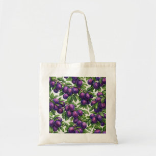 Tote Bag Motif botanique de prune pourpre