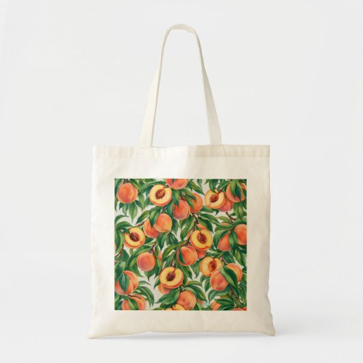 Tote Bag Motif botanique de tranches de pêche (Devant)