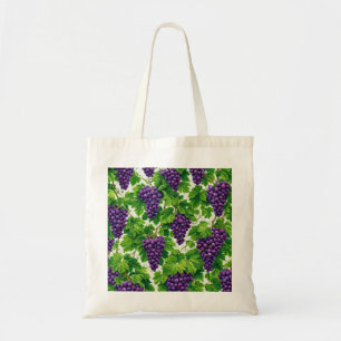 Tote Bag Motif botanique de vigne de raisin pourpre