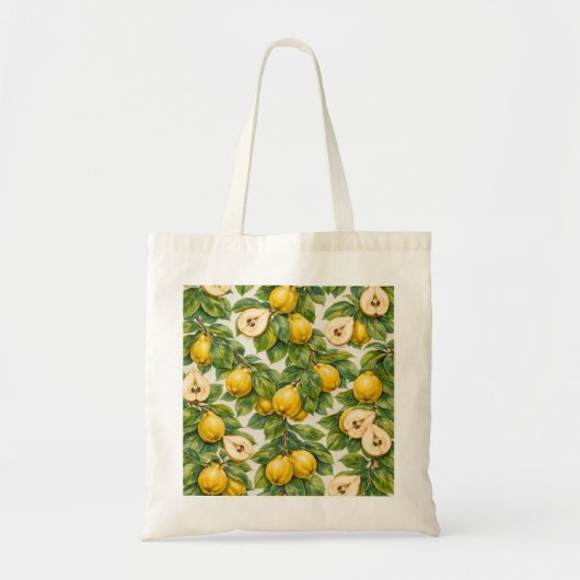 Tote Bag Motif Botanique Tranches de Coing (Devant)