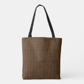Tote Bag Motif Brown Houndstooth Glen Check (Dos)