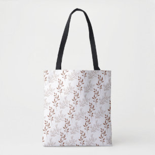 Tote Bag Motif Brown rouge rétro Vintage feuille