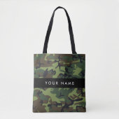 Tote Bag Motif Camouflage Vert, Votre nom, Personnaliser (Devant)
