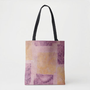 Tote Bag Motif carré violet et or