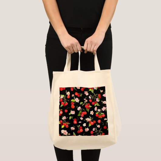 Tote Bag Motif cerise 2 (Devant (produit))