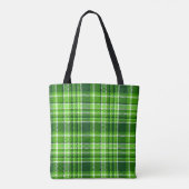 Tote Bag Motif Checkered de couleur verte (Dos)