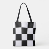 Tote Bag Motif Checkered moderne noir et blanc (Dos)
