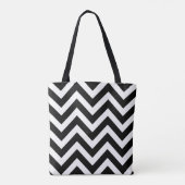 Tote Bag Motif Chevron Stripes noir et blanc (Dos)
