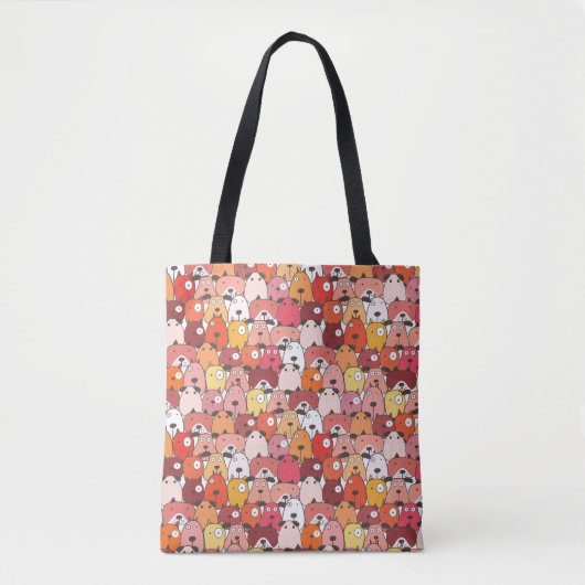 Tote Bag Motif chien mignon rouge orange jaune Poster de an (Devant)