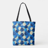 Tote Bag Motif circulaire bleu et crème - Abstrait moderne (Dos)
