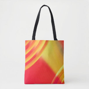 Tote Bag Motif circulaire jaune et orange sur une fourre-to