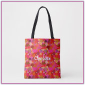 Tote Bag Motif circulaire rouge et rose rétro