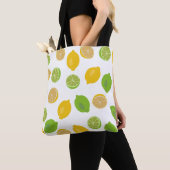 Tote Bag Motif citron et citron vert (De près)