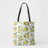 Tote Bag Motif citron, Fleurs de citron, Feuilles, Citrus (Devant)