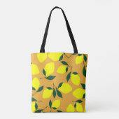 Tote Bag Motif citron simple, arrière - plan orange. (Dos)