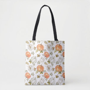 Tote Bag Motif Citrouille d'aquarelle d'automne