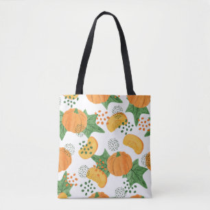 Tote Bag Motif citrouille vintage imperméable. Veget