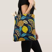 Tote Bag Motif Citrus Lemon Doodle Arrière - plan (De près)
