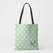 Tote Bag Motif Classique à Points Verts pour les Courses (Devant)