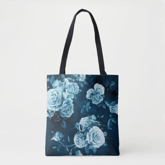 Tote Bag Motif classique de rose de bleu (Devant)