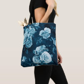 Tote Bag Motif classique de rose de bleu (De près)