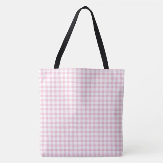 Tote Bag Motif classique Pastel rose En vichy chèque (Devant)
