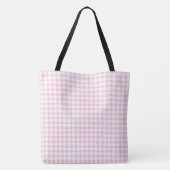 Tote Bag Motif classique Pastel rose En vichy chèque (Dos)