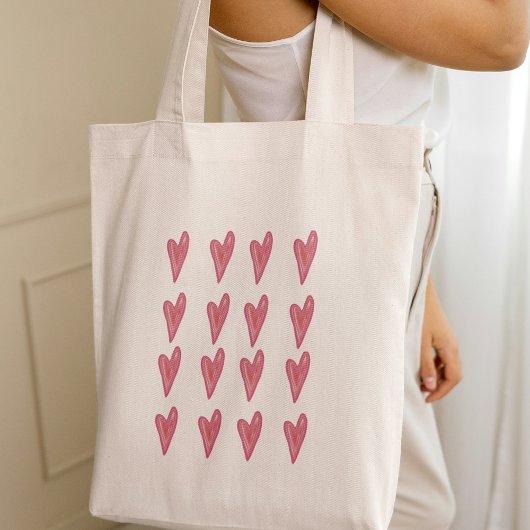 Tote Bag Motif Coeur mignon Rouge rose Valentine