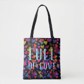 Tote Bag Motif Coeur rose mignon Joli Fille Élégant Drôle (Devant)