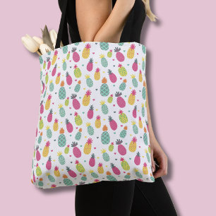 Tote Bag Motif Coloré de l'Ananas Tropical